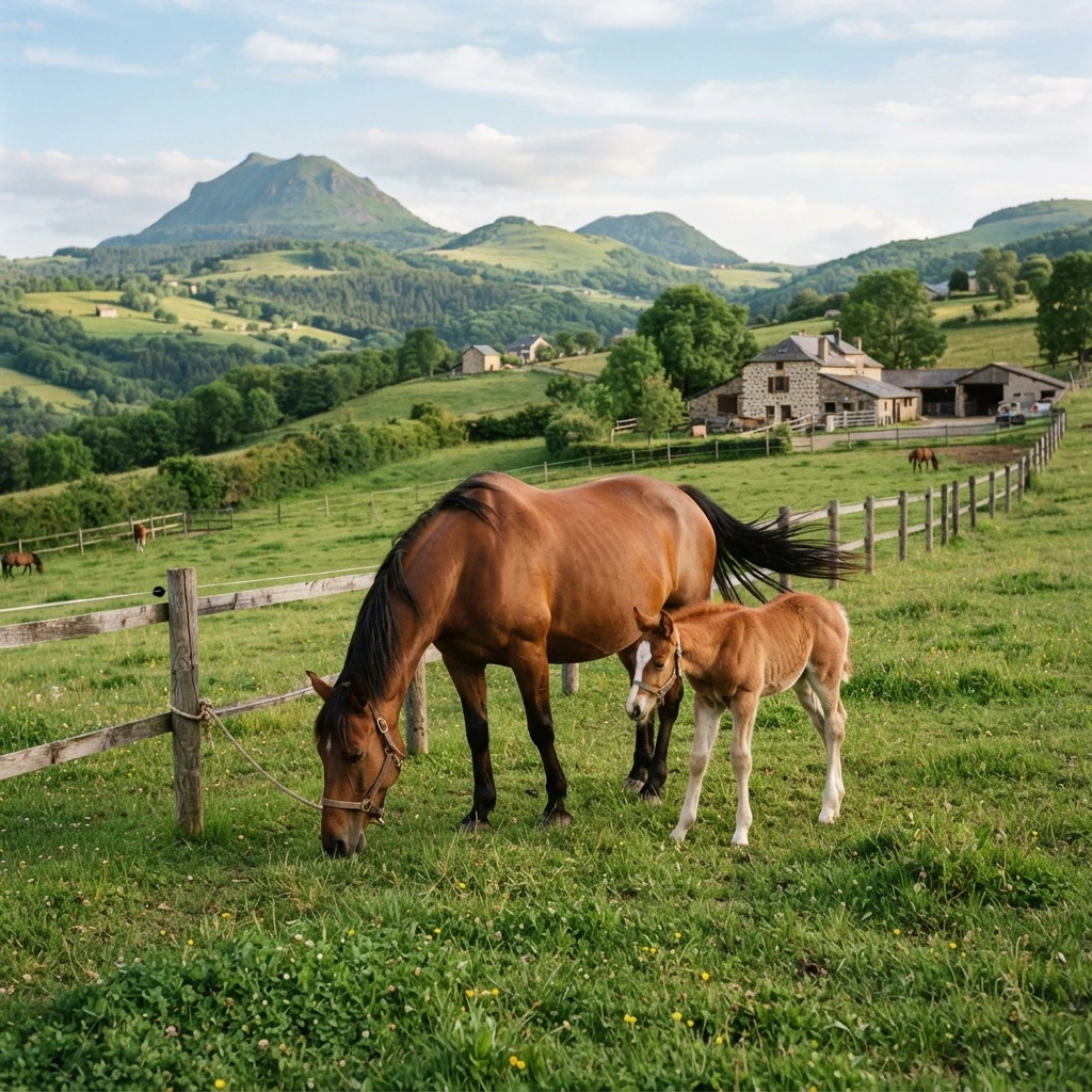 Élevage de chevaux au Ecurie des Dômes, Ceyssat