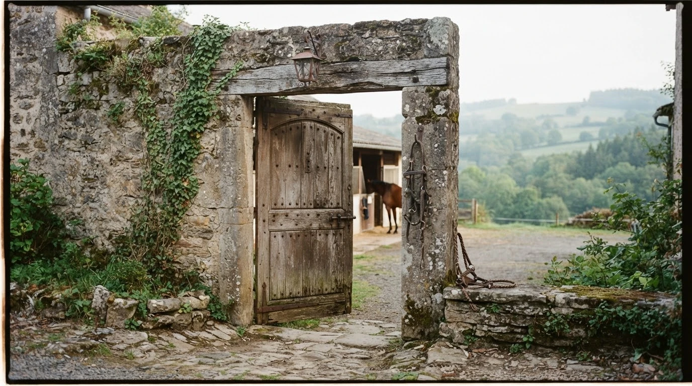 Entrée du Ecurie des Dômes, centre équestre à Ceyssat